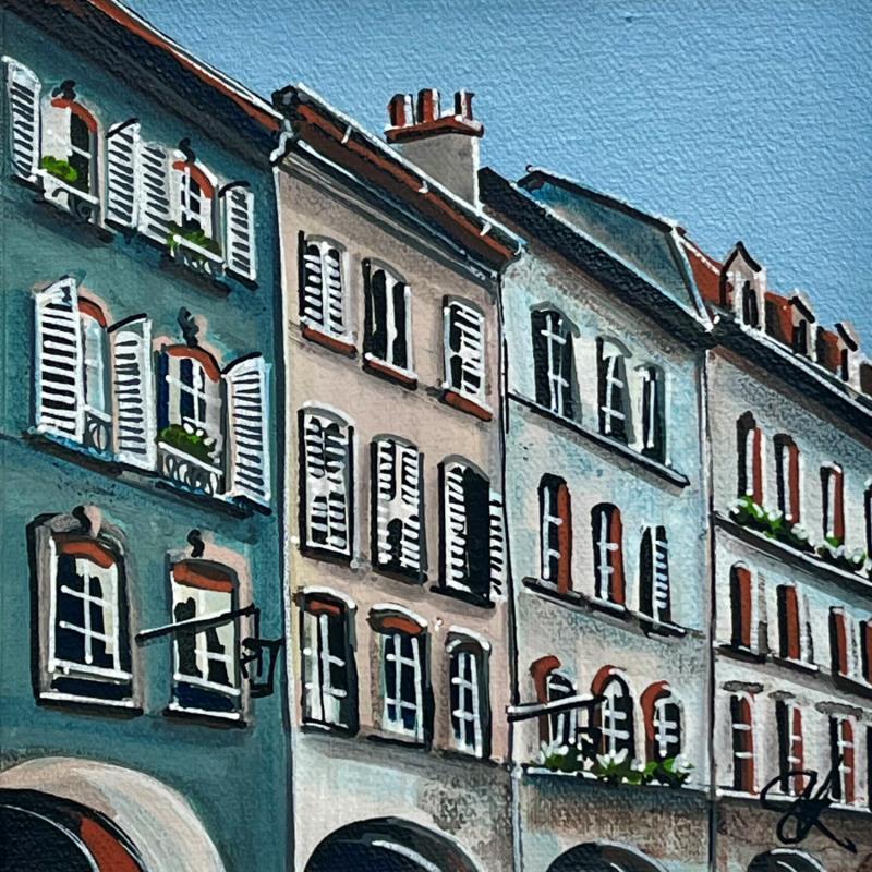 Peinture Ruelle Strasbourgeoise, sous les arcades par Touras Sophie-Kim  | Tableau Réalisme Paysages Urbain Architecture Acrylique