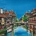 Peinture Au bord de la petite France, Strasbourg par Touras Sophie-Kim  | Tableau Réalisme Paysages Urbain Architecture Acrylique