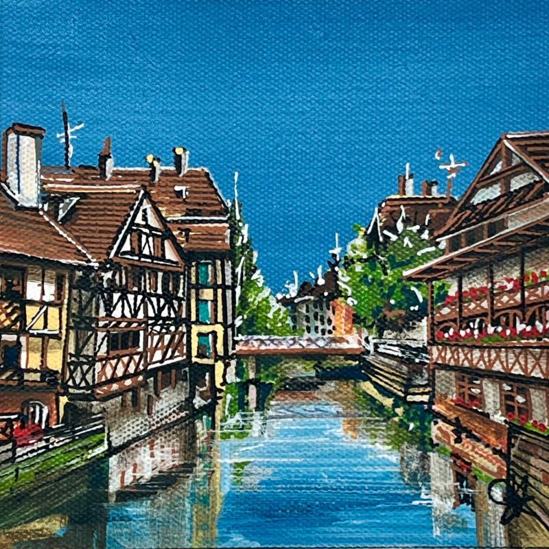 Peinture Au bord de la petite France, Strasbourg par Touras Sophie-Kim  | Tableau Réalisme Acrylique Architecture, Paysages, Urbain