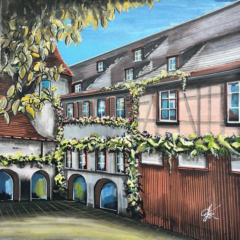 Peinture Grand Rue Strasbourg par Touras Sophie-Kim  | Tableau Réalisme Natures mortes Huile