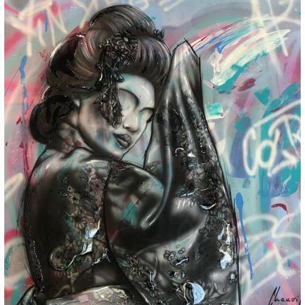 Painting Courtisane by Chauvijo | Painting Pop-art Acrylic, Graffiti, Resin Urban