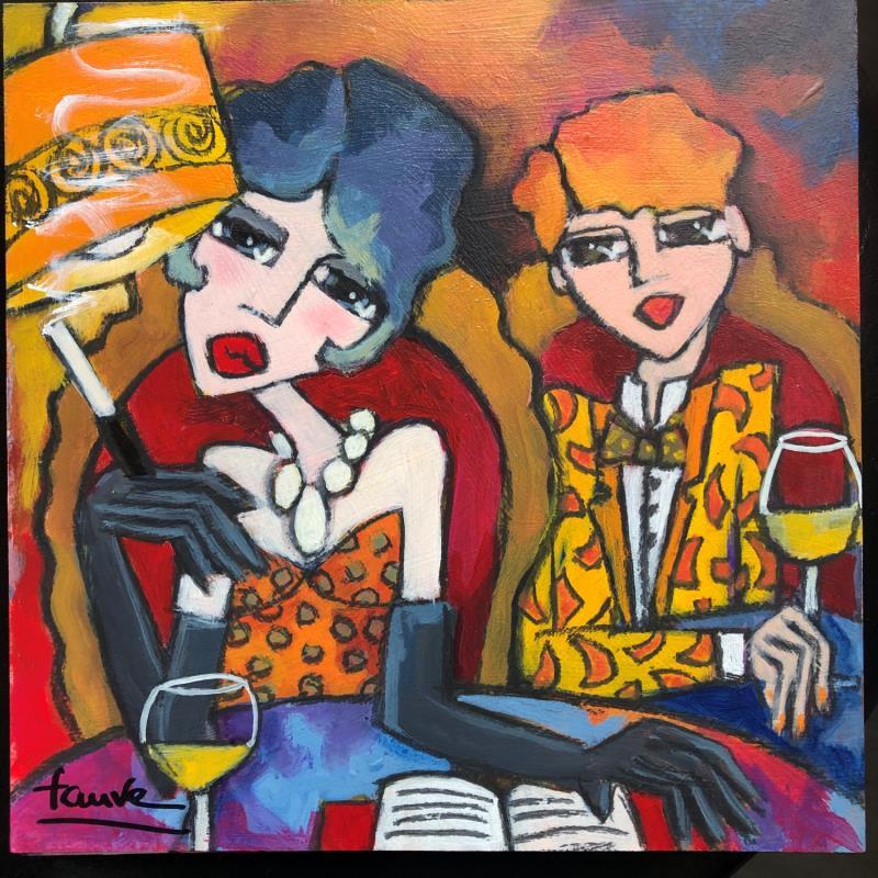 Painting Rencontre  by Fauve | Painting Figurative Life style Acrylic