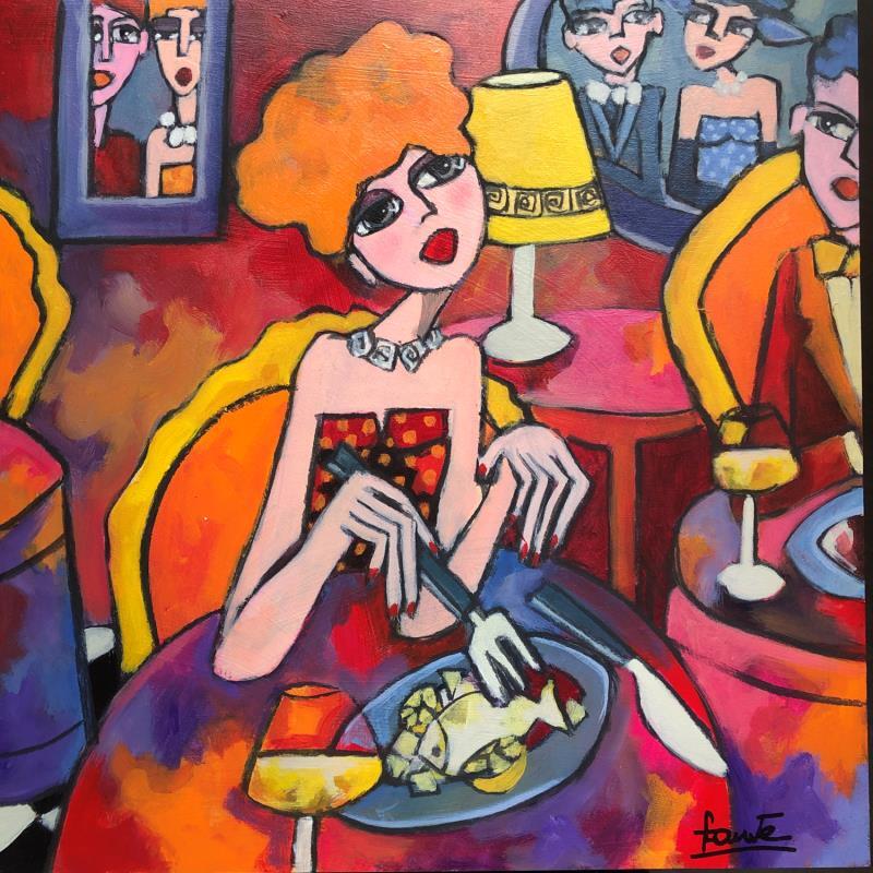 Painting Belle rousse  by Fauve | Painting Figurative Life style Acrylic