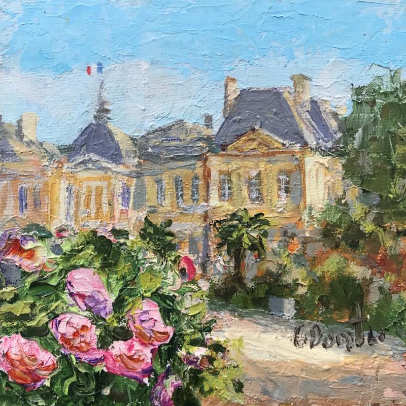 Painting Les roses au jardin de Luxembourg à Paris  by Dontu Grigore | Painting Figurative Urban Oil