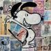 Painting snoopy timbré I by Marie G.  | Painting Pop-art Pop icons Wood Acrylic Gluing