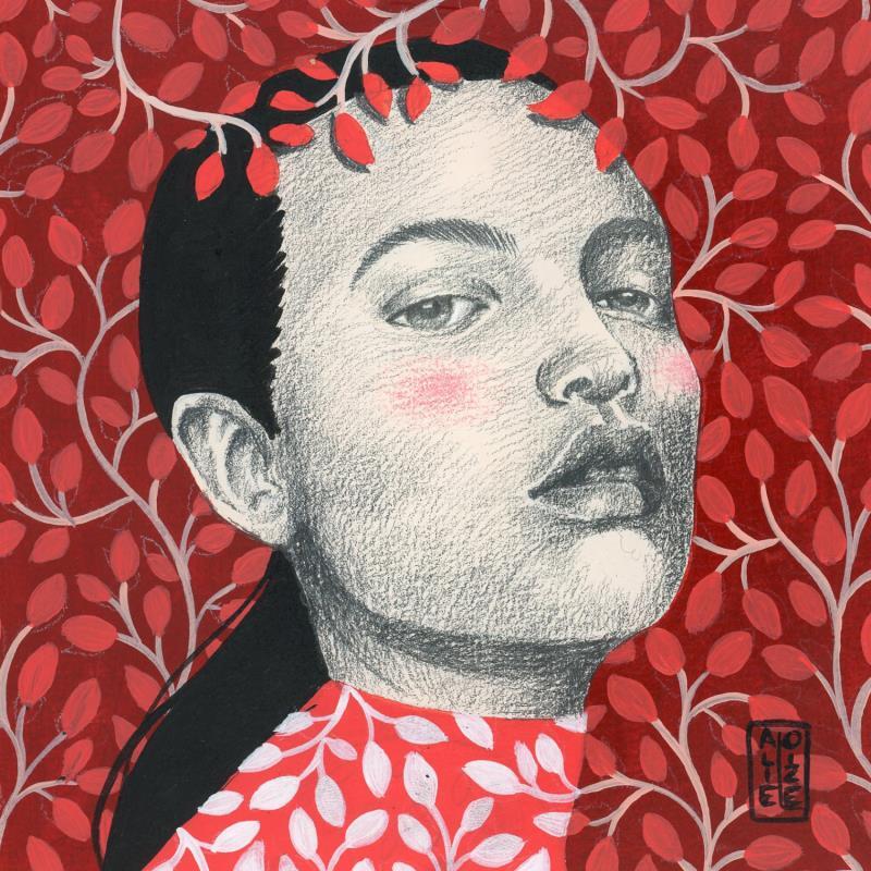 Painting Pamina by Alie Loizel | Painting Figurative Acrylic Portrait