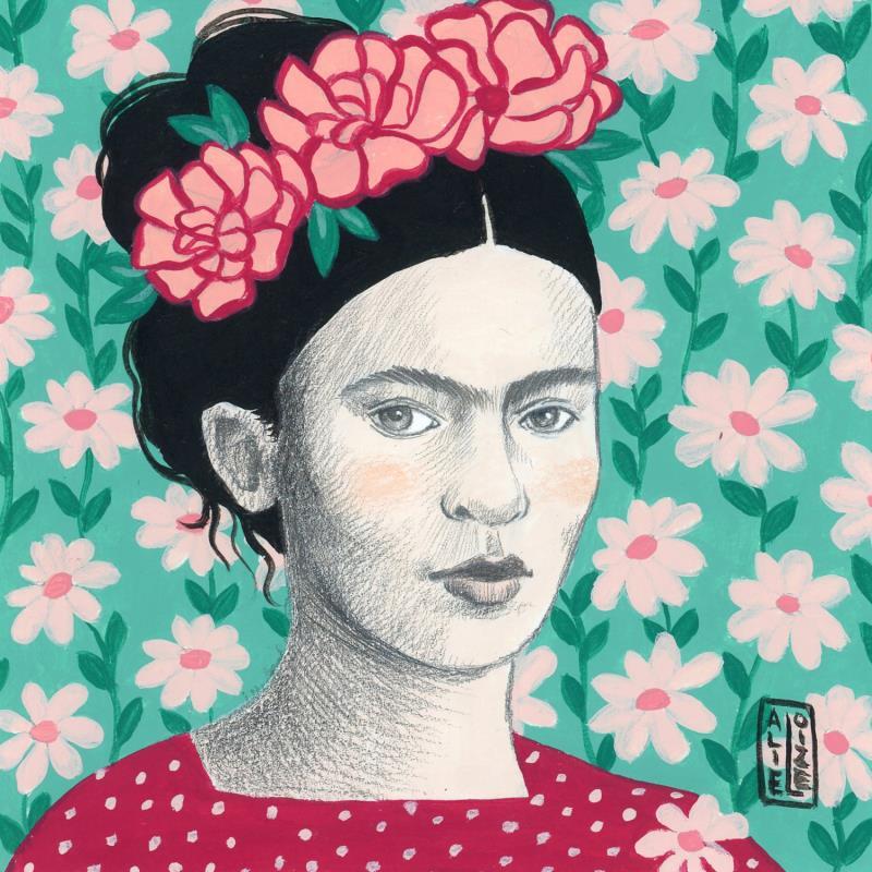 Painting Frida #10 by Alie Loizel | Painting Figurative Acrylic Portrait