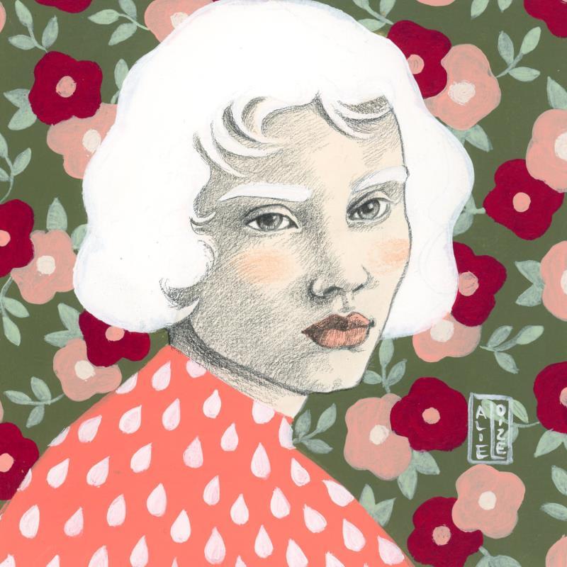Painting Saskia by Alie Loizel | Painting Figurative Acrylic Portrait