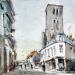 Peinture La basilique Saint-Julien par Gutierrez | Tableau Impressionnisme Urbain Aquarelle