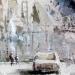 Peinture Le vieux Tours par Gutierrez | Tableau Impressionnisme Urbain Aquarelle