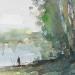 Peinture Printemps en Touraine par Gutierrez | Tableau Impressionnisme Paysages Aquarelle