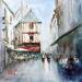 Peinture TOURS - Rue de la Monnaie par Gutierrez | Tableau Impressionnisme Urbain Aquarelle