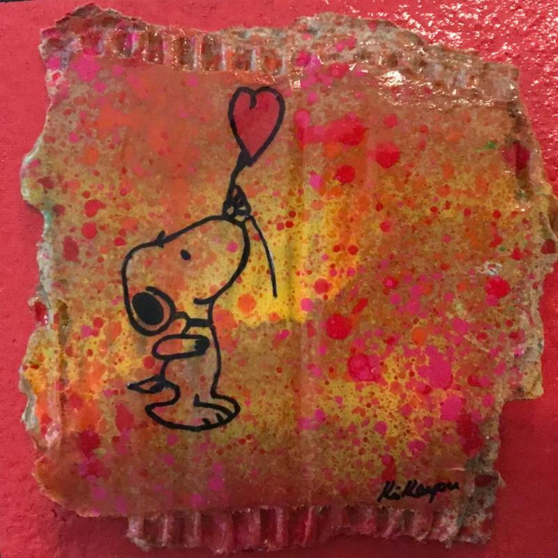 Gemälde Snoopy love 1 von Kikayou | Gemälde Pop-Art Pop-Ikonen Graffiti Acryl Collage