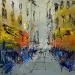 Painting Rue animée by Raffin Christian | Painting Figurative Urban Oil