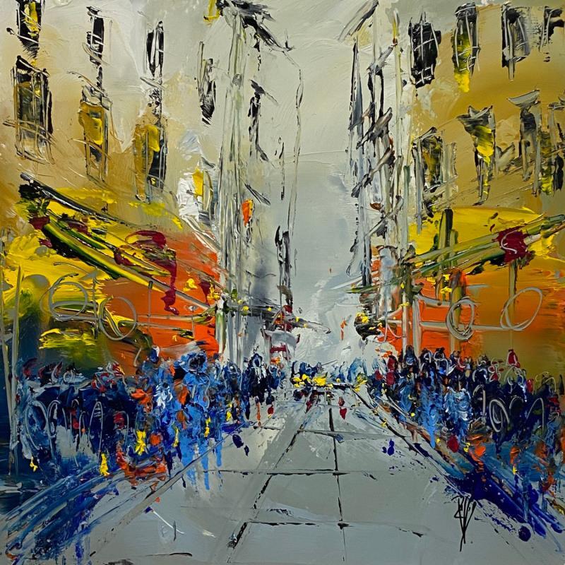 Painting Rue animée by Raffin Christian | Painting Figurative Urban Oil