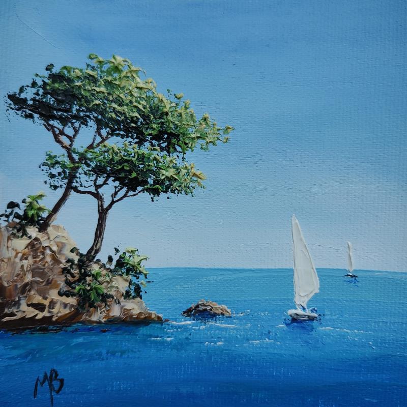 Painting Bleu d'Azur by Blandin Magali | Painting Figurative Landscapes Oil