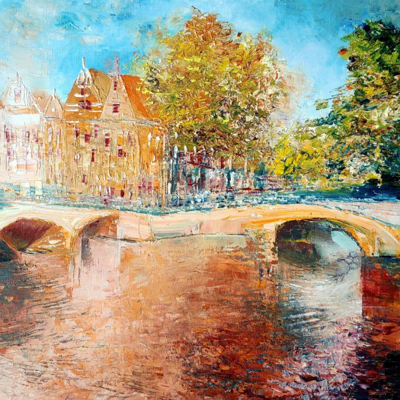 Peinture Les remous sous les ponts par Levesque Emmanuelle | Tableau Huile