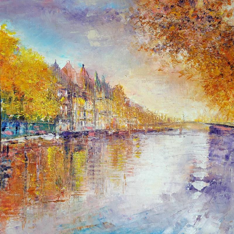 Painting Le reflet des feuilles by Levesque Emmanuelle | Painting  Oil