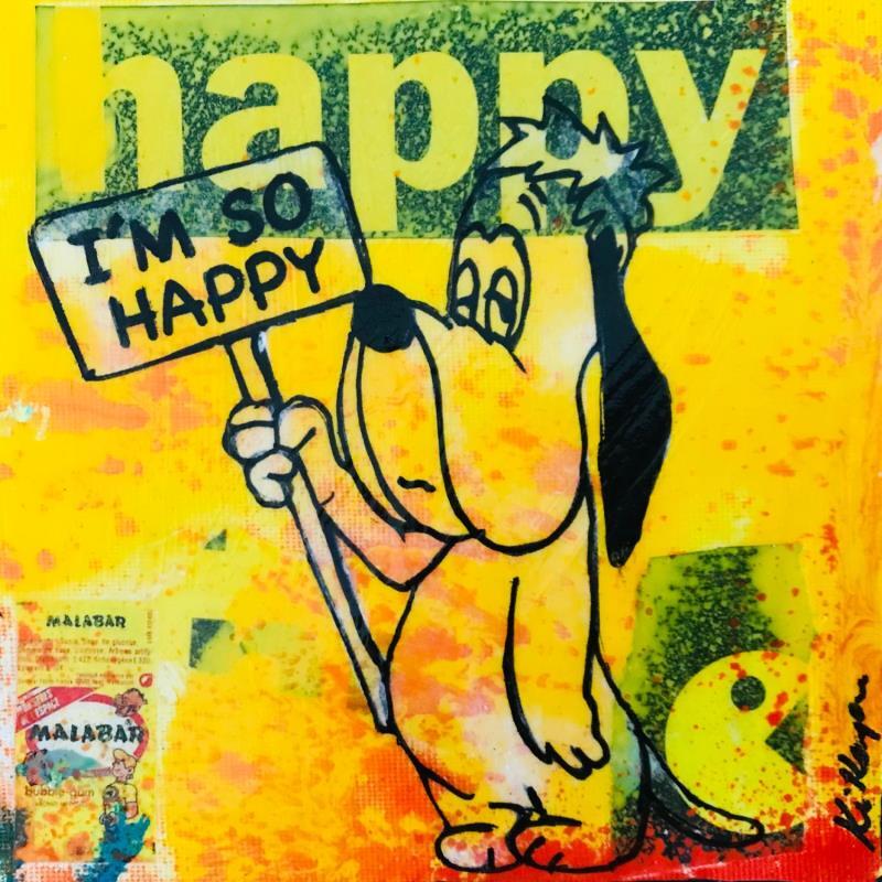 Gemälde Droopy von Kikayou | Gemälde Pop-Art Pop-Ikonen Graffiti Acryl Collage