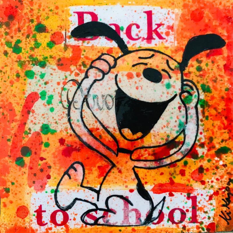 Peinture Snoopy mdr par Kikayou | Tableau Pop-art Icones Pop Graffiti Acrylique Collage