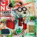 Painting Snoopy shopping by Kikayou | Painting Pop-art Pop icons Graffiti Acrylic Gluing