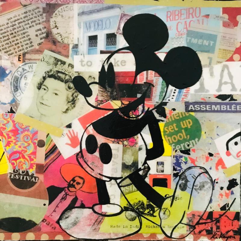 Painting Mickey by Kikayou | Painting Pop-art Pop icons Graffiti Acrylic Gluing