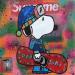 Painting Snoopy Snow board by Kikayou | Painting Pop-art Pop icons Graffiti Acrylic Gluing