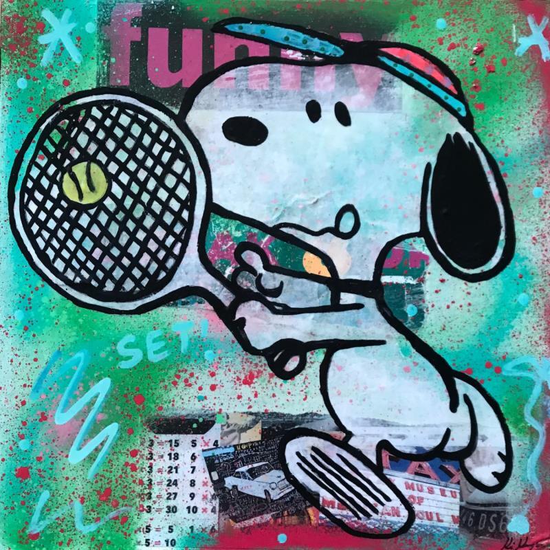 Painting Snoopy tennis by Kikayou | Painting Pop-art Acrylic, Gluing, Graffiti Pop icons