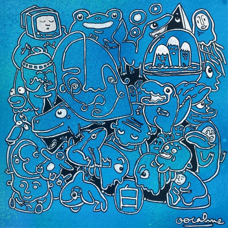 Gemälde Ao von Oocalme | Gemälde Art brut Tiere Acryl Posca