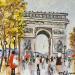 Painting L Arc de Triomphe  by Lallemand Yves | Painting Figurative Urban Acrylic