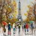 Gemälde Tour Eiffel Champs de Mars von Lallemand Yves | Gemälde Figurativ Urban Acryl