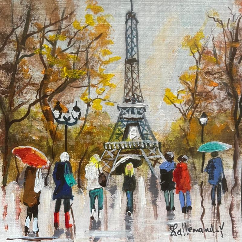 Gemälde Tour Eiffel Champs de Mars von Lallemand Yves | Gemälde Figurativ Urban Acryl