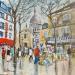 Peinture Place du tertre Paris par Lallemand Yves | Tableau Figuratif Urbain Acrylique