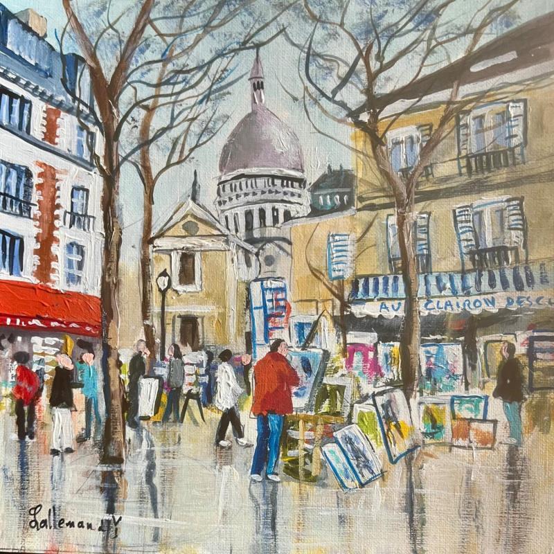 Peinture Place du tertre Paris par Lallemand Yves | Tableau Figuratif Acrylique Urbain