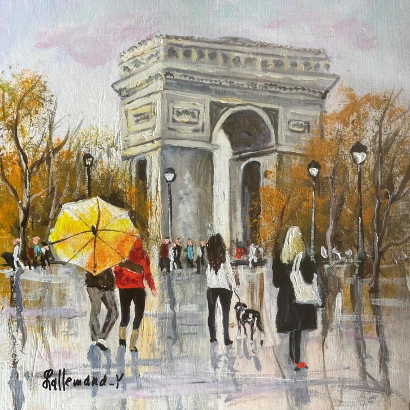 Painting l Arc de Triomphe by Lallemand Yves | Painting Figurative Urban Acrylic