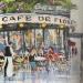 Peinture Café de Flore Paris par Lallemand Yves | Tableau Figuratif Urbain Acrylique