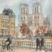 Peinture Notre Dame de Paris par Lallemand Yves | Tableau Figuratif Urbain Acrylique