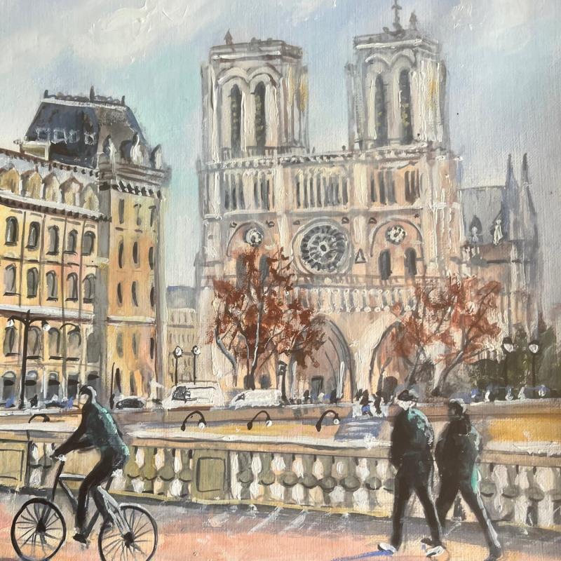 Painting Notre Dame de Paris by Lallemand Yves | Painting Figurative Urban Acrylic