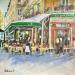 Peinture Les Deux Magots PARIS par Lallemand Yves | Tableau Figuratif Urbain Acrylique