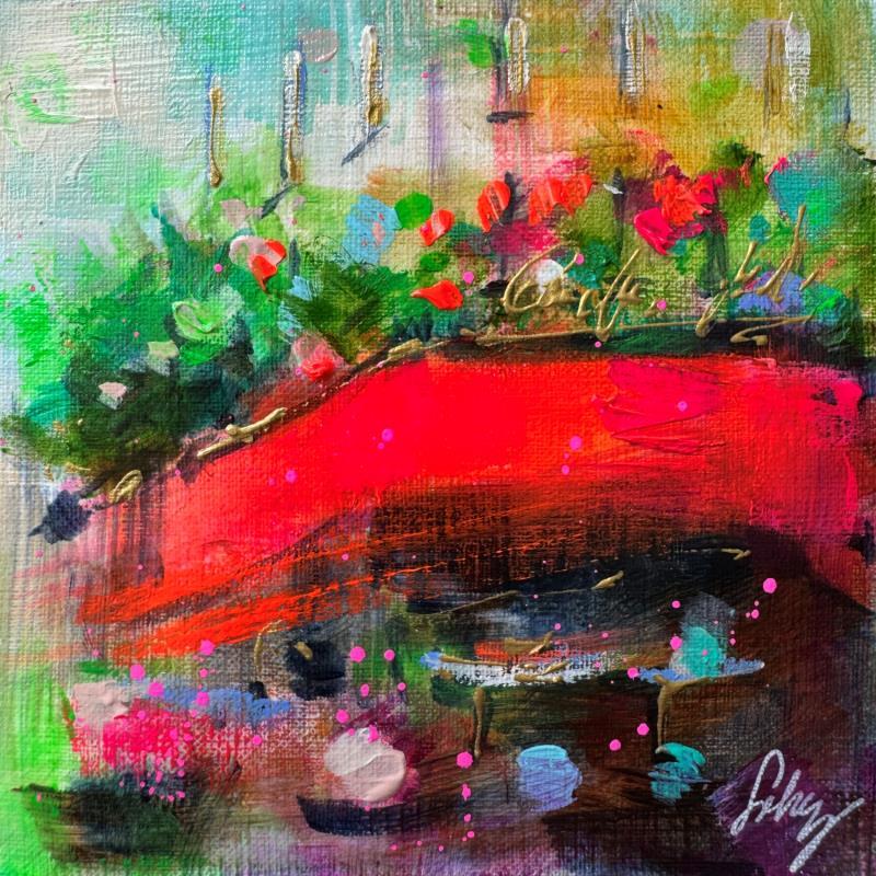 Painting Café parisien by Solveiga | Painting Figurative Architecture Acrylic