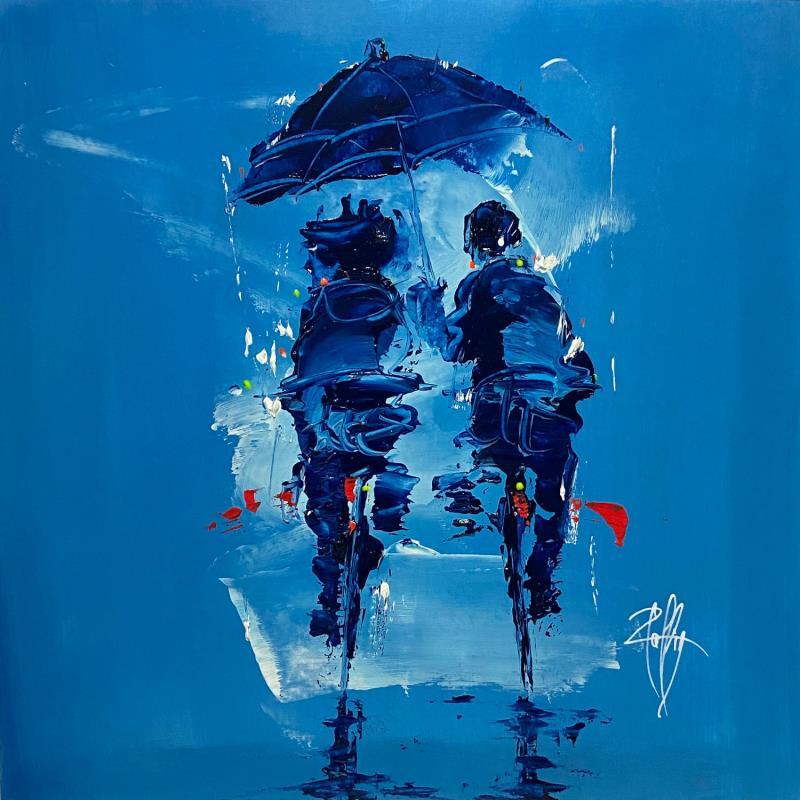 Painting Sous ton Parapluie by Raffin Christian | Painting Figurative Life style Oil