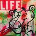 Painting Pink panther by Kikayou | Painting Pop-art Pop icons Graffiti Acrylic Gluing