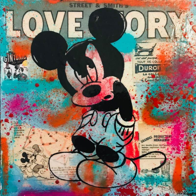 Gemälde Mickey rrrr von Kikayou | Gemälde Pop-Art Pop-Ikonen Graffiti Acryl Collage