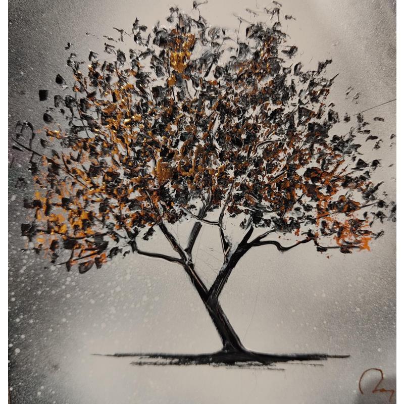 Peinture Golden tree par Rey Julien | Tableau Figuratif Feuille d'or