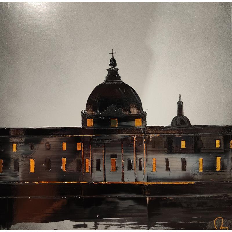 Painting Hotel Dieu by Rey Julien | Painting Figurative Gold leaf