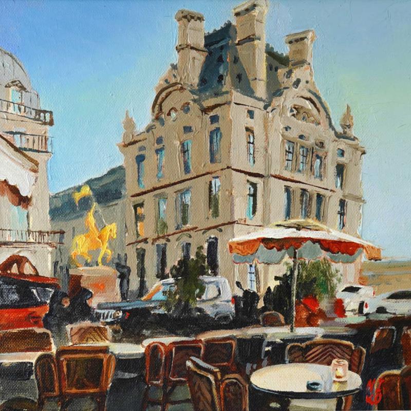 Peinture Paris 21 - Jeanne dArc Place des Pyramides par Niko Marina  | Tableau Figuratif Urbain Huile