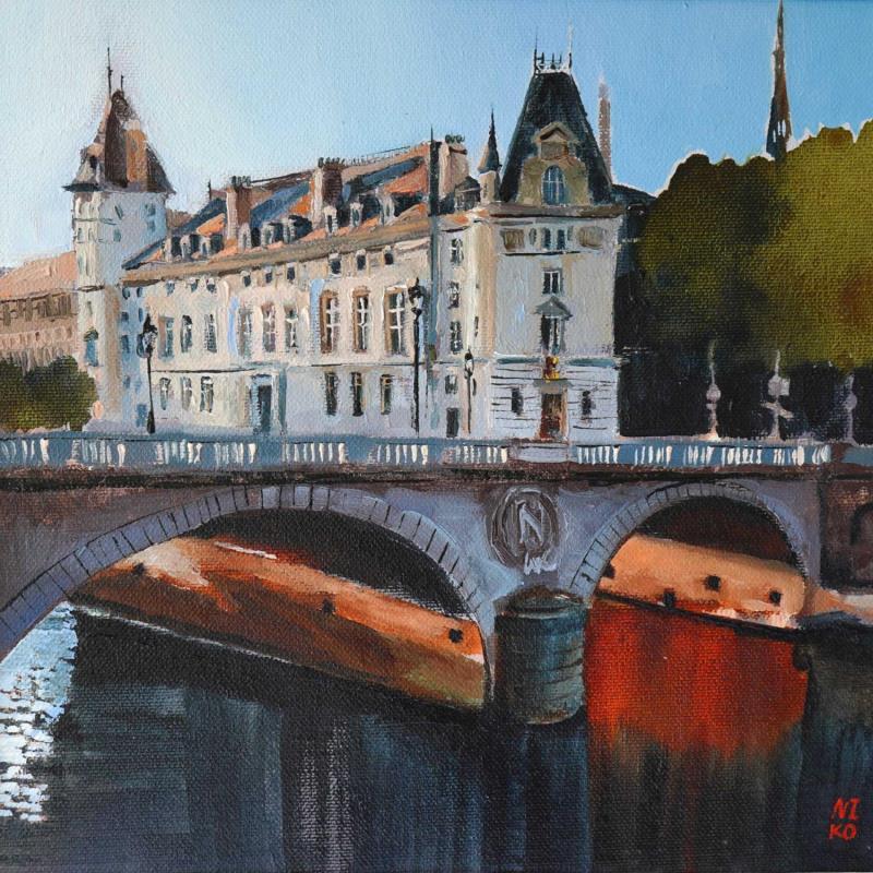 Painting Paris 23 - Pont Saint-Michel by Niko Marina  | Painting Figurative Oil Urban