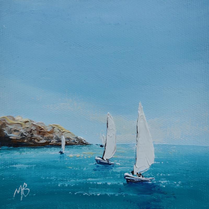 Peinture Admirer les voiles par Blandin Magali | Tableau Figuratif Paysages Huile