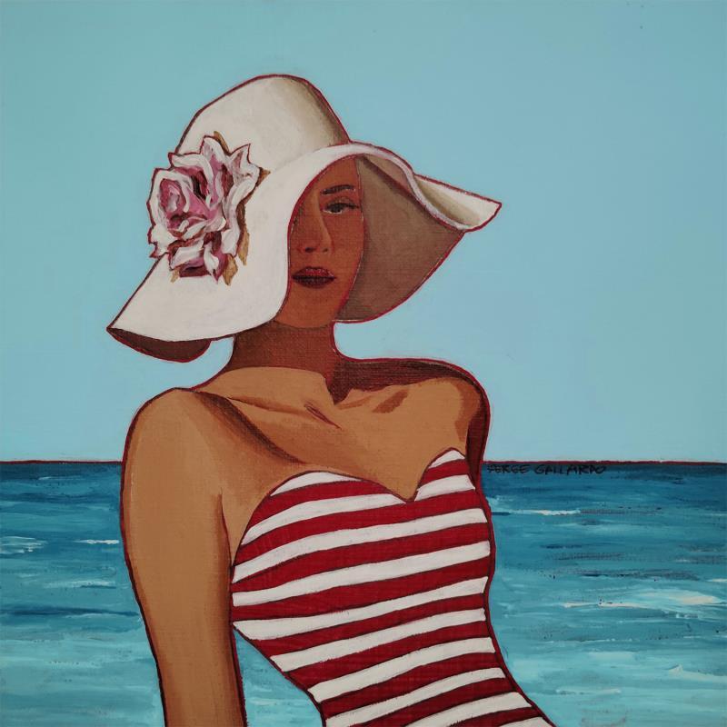 Painting Pénélope à la playa de Tramuntana... by Gallardo Serge | Painting Figurative Acrylic Life style, Pop icons