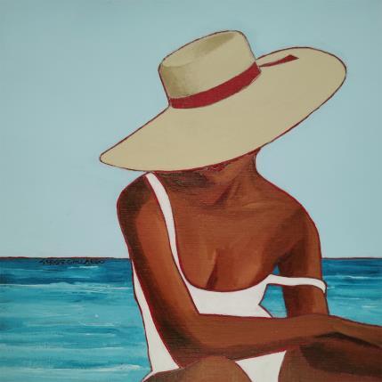 Gemälde Pénélope à la playa del Saler... von Gallardo Serge | Gemälde Figurativ Acryl Alltagsszenen, Pop-Ikonen